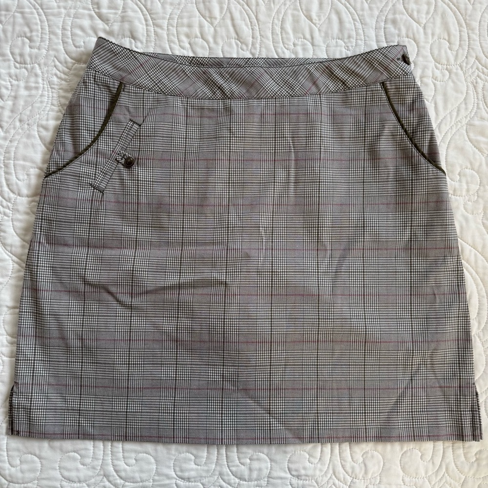 EP Pro Green Glen Check Plaid Sporty Preppy Golf Athletic Skort Women’s 8 NWOT